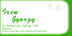 iren gyorgy business card